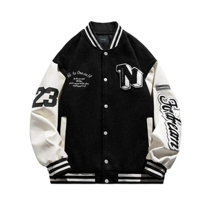 Chaqueta Varsity Premium Color Granate con Capucha, Mangas Bordadas con el Logotipo M y el Número 23, Estilo Preppy Transpirable, Corte Regular, Unisex - Product Image 2