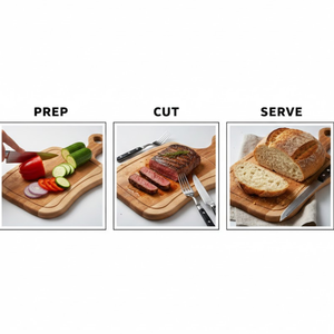 Tabla de cortar clásica de madera maciza de 1.5 cm de grosor |   Tabla de Cortar Rectangular Tradicional para Cocina, Duradera y Personalizable - Product Image 3