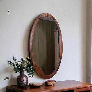 Miroir mural en bois de noyer noir, miroir mural en bois foncé de qualité supérieure pour la décoration de bureaux de direction, accessoire de miroir suspendu en gros - Product Image 1