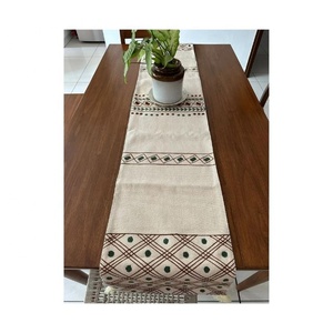 2024 Grey Multi Tasselled Home American Retro Style Jacquard Lush Velvet Embroidered <b>Dining</b> Room <b>Table</b> <b>Runner</b> Tabletop Decor - Product Image 2
