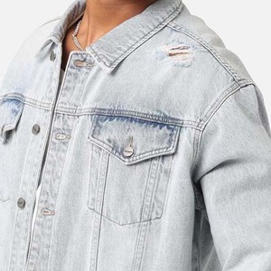 Veste en jean délavé pour homme, coupe décontractée, col rabattu, manches classiques, en coton délavé, idéale pour le printemps - Product Image 5