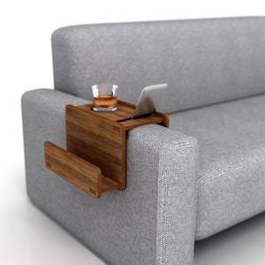 Table d'appoint personnalisée en bois pour canapé, organiseur de snacks, boissons et télécommandes, accent de décoration intérieure sur mesure - Product Image 6