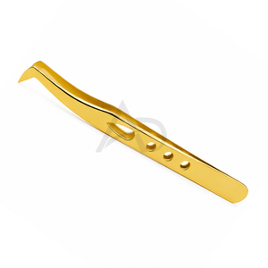 Pince à cils ronde à manche dentelé en acier inoxydable, personnalisable avec logo, instrument de beauté résistant à la transpiration pour extensions de cils - Product Image 2