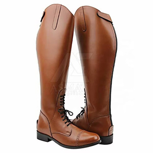 Botas de equitación impermeables de cuero para hombre, botas ecuestres altas para montar a caballo y entrenamiento al aire libre. - Product Image 6