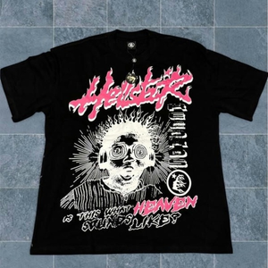 Camiseta Hell Star para Hombre, Estilo Urbano, Oversize, Alta Calidad, 100% Algodón, Diseño Gráfico, Unisex, Casual, Venta al Por Mayor, Pedido al Por Mayor, MOQ Bajo - Product Image 4