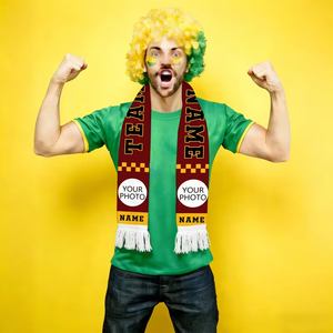Écharpe de supporter de football en acrylique écologique la plus vendue, confortable, tricotée, imprimée, pour club de fans, idéale pour l'encouragement sportif - Product Image 2
