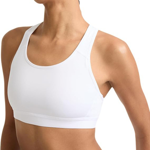 High Support White Racerback Sports Bra For Women <b>Padded</b> Non See Through <b>Running</b> Bra Dry Fit Gym Fitness Workout Underwear Top - Product Image 2