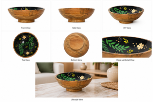 ถาดไม้มะม่วงขัดเงาทำมือสำหรับใส่ของว่างแบบแห้งเท่านั้น - Product Image 4