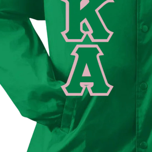 Chaqueta Verde con Letras Griegas Bordadas, Chaqueta Casual de Manga Larga con Botones para Mujer - Product Image 6