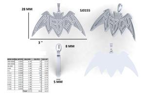 Colgante MERCY personalizado de plata 925 con diamante moissanita, solo 50% de pago anticipado. - Product Image 2