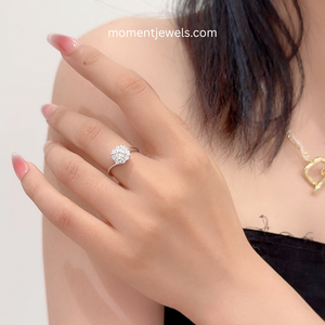 Simple Style 925 Sterling <b>Silver</b> <b>Ring</b> <b>Set</b> for Women Shiny Geometric Zircon Open <b>Rings</b> Rhodium Plated - Product Image 2