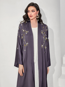 Abaya Dubaï 2026 en gros, abayas modestes pour femmes, abaya simple, robe abaya, abaya de luxe brodée, abaya en gros, logo personnalisé - Product Image 4