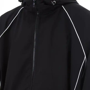 Ensemble survêtement coupe-vent streetwear hiver 2026 en gros – Veste et pantalon entièrement zippés en tissu doux, design personnalisé - Product Image 4