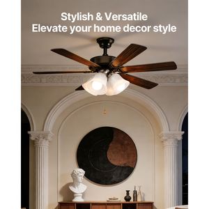 Kit d'éclairage pour ventilateur de plafond, quatre lumières 3000K 750lm, avec interrupteur à chaîne, pièce de rechange pour salon et chambre à coucher - Product Image 5