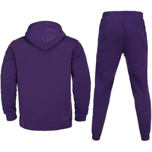 Conjunto Deportivo Unisex con Capucha y Estampado, Chaqueta y Pantalones de Chándal de Dos Piezas con Logotipo Personalizado, Color Sólido, 100% Algodón, MOQ Bajo, para Hombre, Invierno - Product Image 3