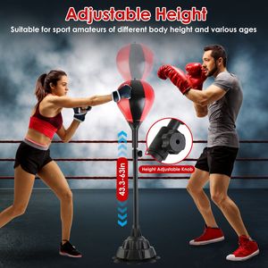 Saco de Boxeo Independiente con Soporte, Altura Ajustable de 43.3 a 63 Pulgadas para Adultos - Incluye Guantes de Boxeo y Muñequeras - Product Image 6