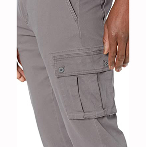 Pantalon cargo décontracté brodé pour homme, coupe droite, 100 % coton, durable, respirant, multi-poches, idéal pour le travail et les voyages - Product Image 2