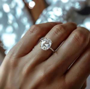 Anillo de Moissanita de Corte Ovalado de Lujo, Plata de Ley 925 Chapada en Oro, Regalo Especial para Ella, Anillo Fino para Compromiso, Boda, Cumpleaños - Product Image 2