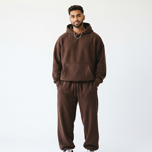 Conjunto Deportivo de Invierno para Hombre, Sudadera con Capucha Holgada y Pantalones Largos, Estilo Urbano - Product Image 1
