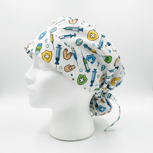 Company Logo Customized Hospital Uniform Scrub Caps Pure Cotton Printed Hats Surgical Scrub Hat Beautiful Pattern Unisex Caps - Product Image 1