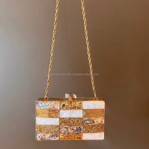 กระเป๋าคลัทช์สำหรับผู้หญิงงานหัตถกรรมสไตล์ใหม่กระเป๋าคลัทช์พร้อมกระเป๋าใส่งานหินคริสตัล - Product Image 1