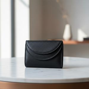 Portefeuille pour femme en cuir de chèvre noir WI 184, portefeuille en cuir véritable, qualité supérieure, durable, fin, élégant, option cadeau - Product Image 5