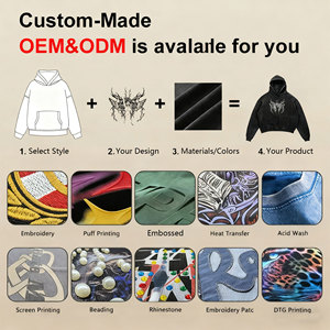 Sweat-shirt à capuche en coton surdimensionné pour homme, couleur unie, décontracté, tricoté, avec poche, coupe classique, personnalisable - Product Image 4