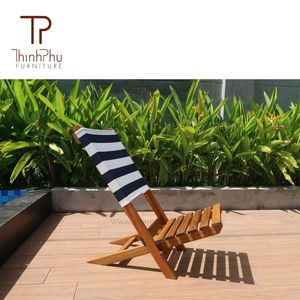 Chaise de plage portable légère en bois de pin massif, imperméable, design contemporain, utilisation en extérieur - Product Image 1