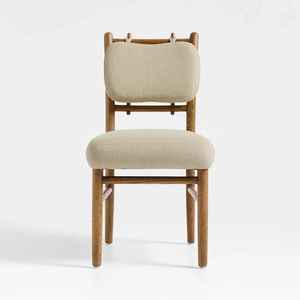 Chaise de salle à manger contemporaine en teck avec coussin rembourré, mobilier haut de gamme pour hôtel et restaurant, prix direct usine - Product Image 1