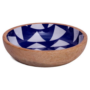 Tazón para Servir Hecho a Mano de Madera de Mango con Estampado de Esmalte, Tazón Decorativo Apto para Alimentos para Frutos Secos, Papas Fritas, Decoración del Hogar, Venta al por Mayor - Product Image 1
