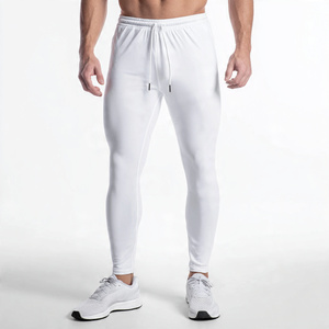 Pantalon de compression pour homme à taille haute avec cordon de serrage, 100% polyester, pour l'entraînement et le fitness - Product Image 1