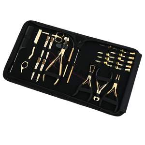 Kit de herramientas para estilistas de extensiones de cabello: Abridor de microperlas, Alicates para extensiones de cinta, Cortador de enlaces, Cuchilla de bucle, Pinzas de pico de pato para seccionar - Product Image 1