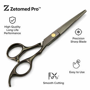 Tijeras de Corte de Cabello de Alta Calidad, Acero Inoxidable con Recubrimiento Negro, Cuchillas Afiladas con Control Suave para Expertos de Salón y Barbería - Product Image 2