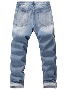 Jeans de Mezclilla para Hombre, Corte Recto, Lavado a la Piedra, Cintura Media, Corte Regular, Estilo Casual de Algodón, para Primavera - Product Image 1
