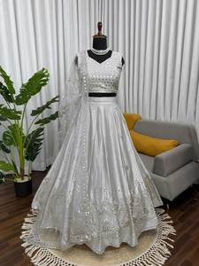 Tela de Piel Sintética Japonesa Estilo Bollywood, Lahenga Choli para Mujer, Blusa Cosida, Ropa de Fiesta, Venta al Por Mayor - Product Image 4