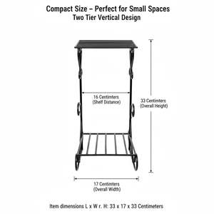 Support de plantes en métal d'extérieur MetalTouch à 2 niveaux, support de pot de fleurs en fer antirouille, élégant petit support de jardinière pour balcon en gros - Product Image 4