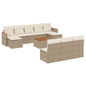 Grande Set di Divani da Giardino Modulari in Rattan PE Beige, Comodi Mobili da Esterno Modulari - Product Image 2