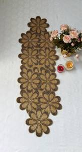 Handmade Gold Beaded Polyester/Cotton <b>Table</b> <b>Runner</b> with Matching Placemats. Home & Hotel Use. Pallavi - Product Image 2