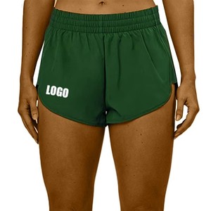 Shorts de sport tricotés bleu marine taille haute pour femme, à taille élastique, séchage rapide, coupe tendance, commande en gros OEM - Product Image 5