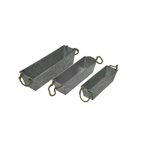 Plateau de rangement rustique en métal galvanisé à 8 compartiments, fabricants de jardinières en métal rustique en Inde - Product Image 2