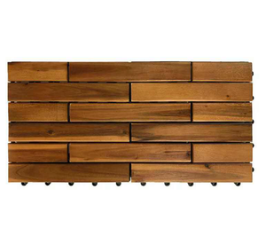 Dalles de terrasse modernes en acacia 60x30cm, marron, parquet élégant, pour extérieur, balcon, bord de piscine, antidérapantes, finition lisse - Product Image 1