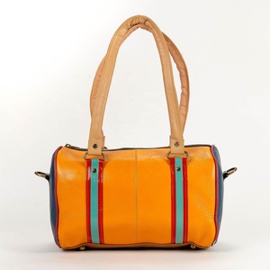 Sacs à main en cuir véritable de couleur arc-en-ciel pour femmes, sacs à main élégants en cuir recyclé à imprimé animal, sac à bandoulière unique - Product Image 2