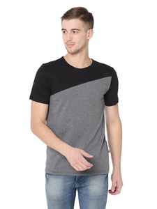 เสื้อยืดแขนสั้นพิมพ์ลายสองสีสำหรับผู้ชายคอกลมผ้าคอตตอนถักเสื้อยืดพิมพ์ลายสองสีตามสั่ง100% - Product Image 3