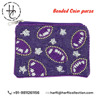 Dompet Koin Bordir Manik-Manik Buatan Tangan, Dompet Kecil Berhias Manik-Manik, Dompet Etnik, Tempat Koin Manik-Manik Warna-Warni, Hadiah, Persediaan Grosir