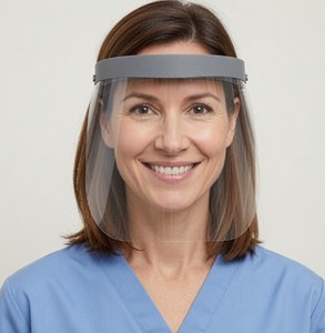 Visiera Protettiva Trasparente Antiappannamento in PET, Antigraffio, Protezione UV, Uso Medico, Prodotta negli USA (Spedizione Gratuita da Qualsiasi Porto Marittimo in Tutto il Mondo) - Product Image 2