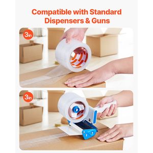 Nastro Adesivo Trasparente BOPP per Imballaggio, Bobina da 3 Pollici, 6 Rotoli, 7,6 cm x 59,7 m, Spessore 2,7 Mil, Nastro per Imballaggio Resistente Progettato per l'Efficienza - Product Image 5
