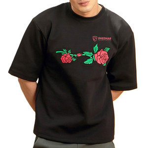 T-shirts brodés 100% coton, nouveau design, style actuel, logo imprimé personnalisé, coupe ample, prix de gros - Product Image 5
