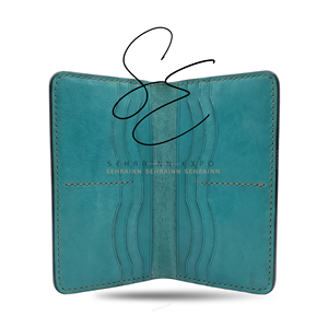 Long Women <b>Tooled</b> Wallet Genuine <b>Leather</b> Hair On Hide Open Closure Card Sleeve Slim Wallet Cowgirl Western Turquoise Purse - Product Image 5