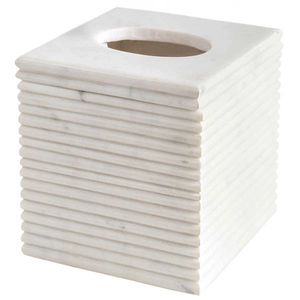 Wholesale Price White Ribbed Marble <b>Tissue</b> Box Holder Luxury Square <b>Tissue</b> Cover Home Decor - Product Image 1