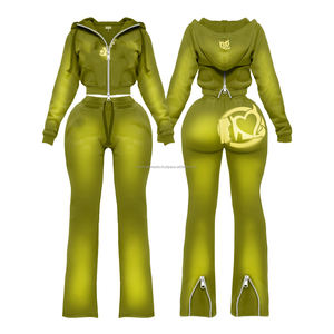 Ensemble 2 pièces décontracté pour femme : veste courte à capuche zippée et pantalon de jogging – Collection Streetwear 2026 - Product Image 4